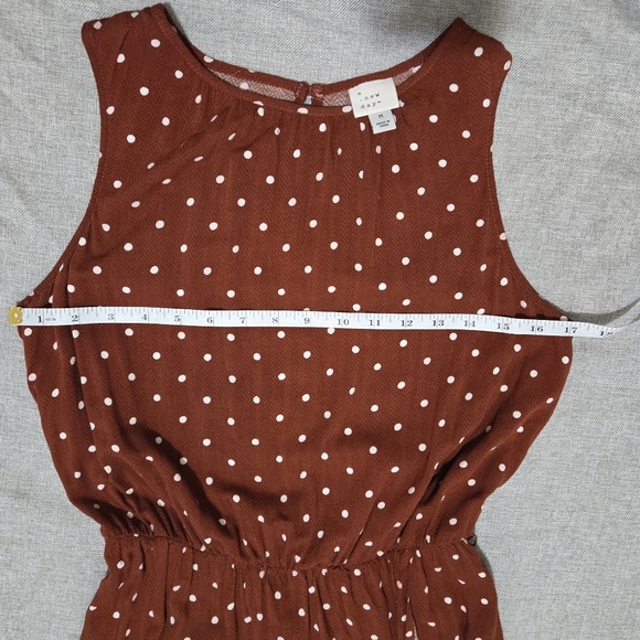 Target A NEW DAY Brown & White Polkadot Sleeveless Dress w/ High-Low Wrap Skirt - Picture 10 of 14